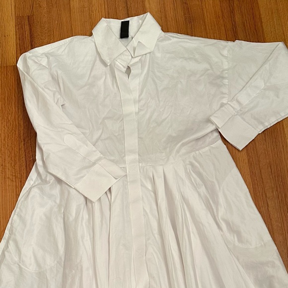 NORMA KAMALI White Oversized Boyfriend Shirt Dress
Size L (#3) - Picture 5 of 15